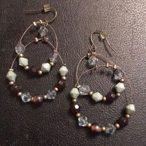 Light weight brown and denim earrings
